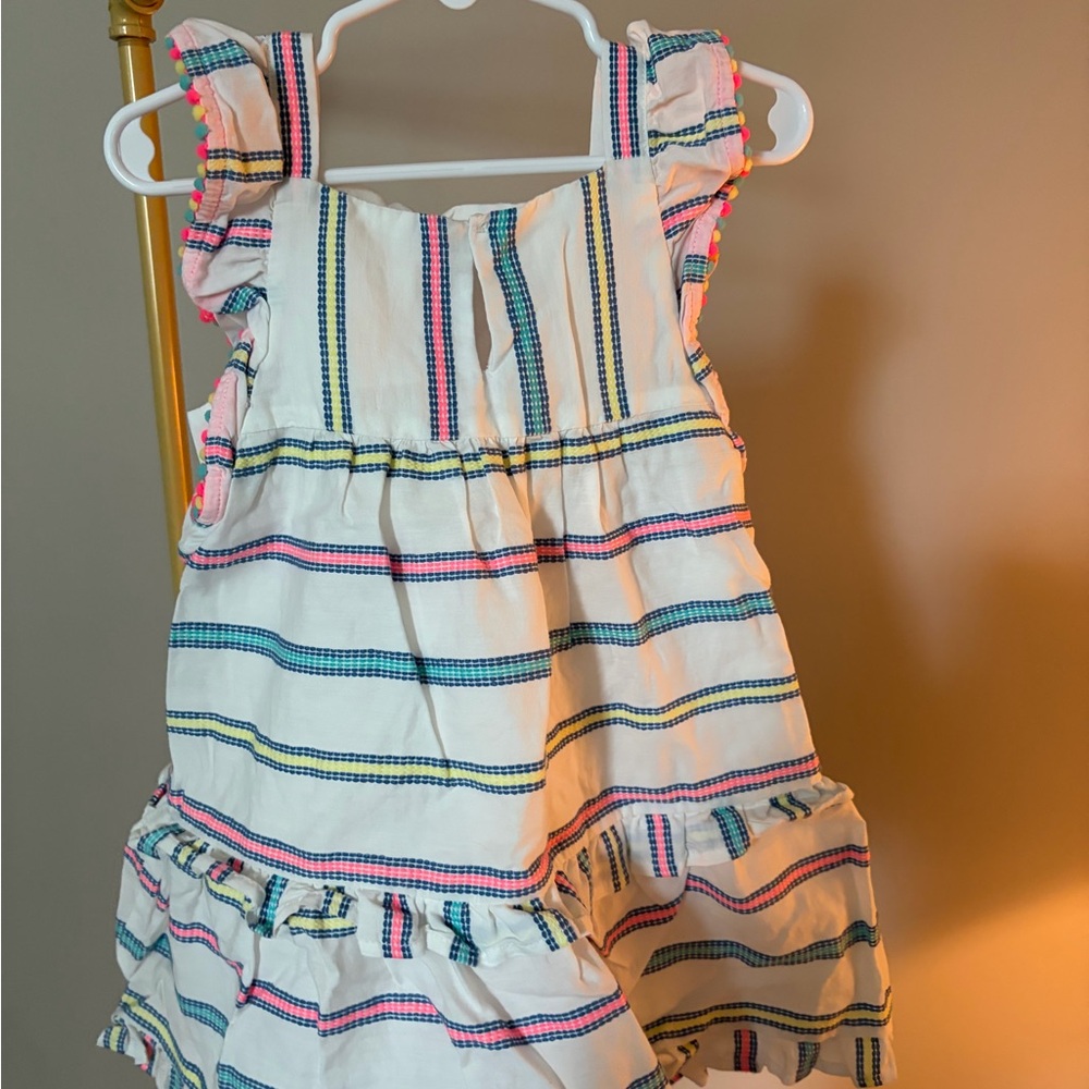 Cat & Jack Multicolor Striped Top with Pom-Poms